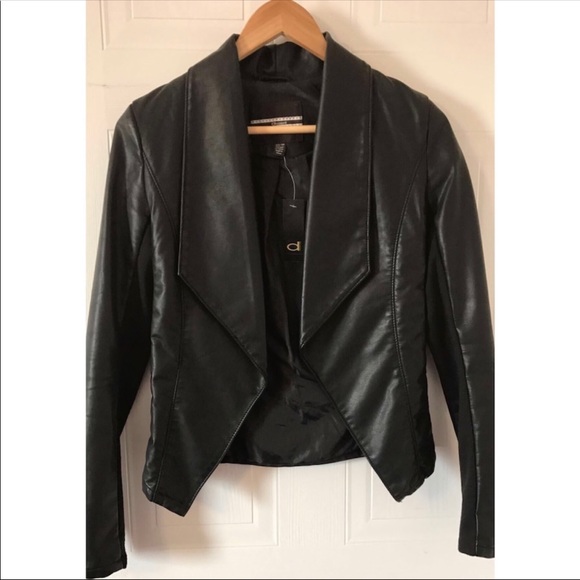 Black Fitted Leather Jacket - Picture 2 of 4